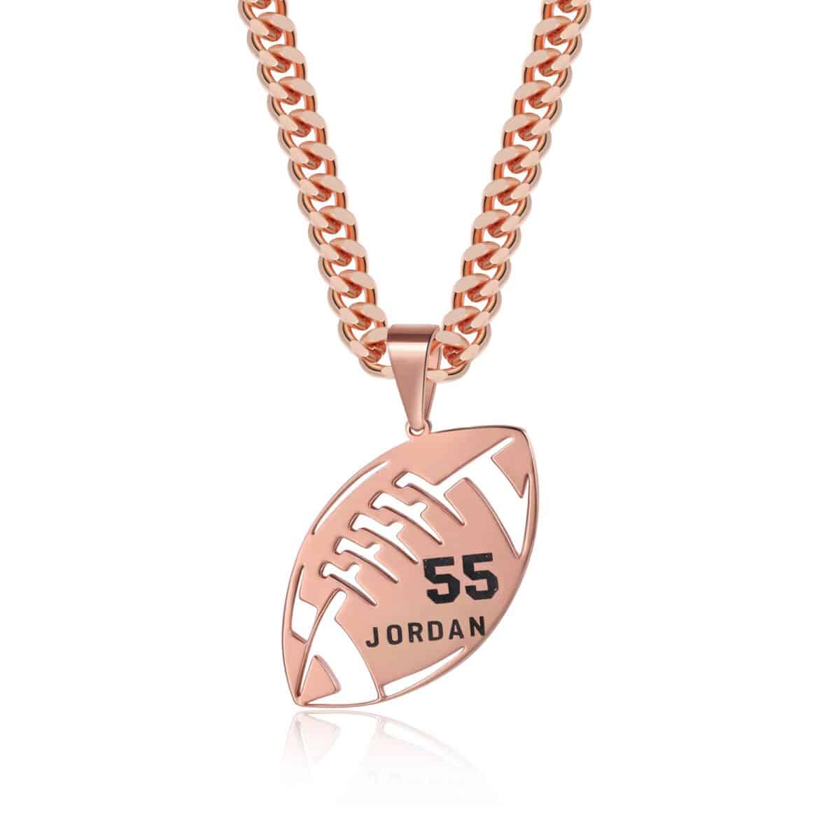 Football Number Necklace Personalized Sport Name Necklace