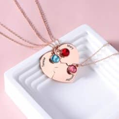 Friendship Necklaces For 3 Rose Gold