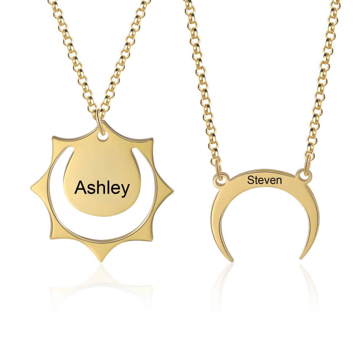 Friendship Necklaces Sun And Moon Gold