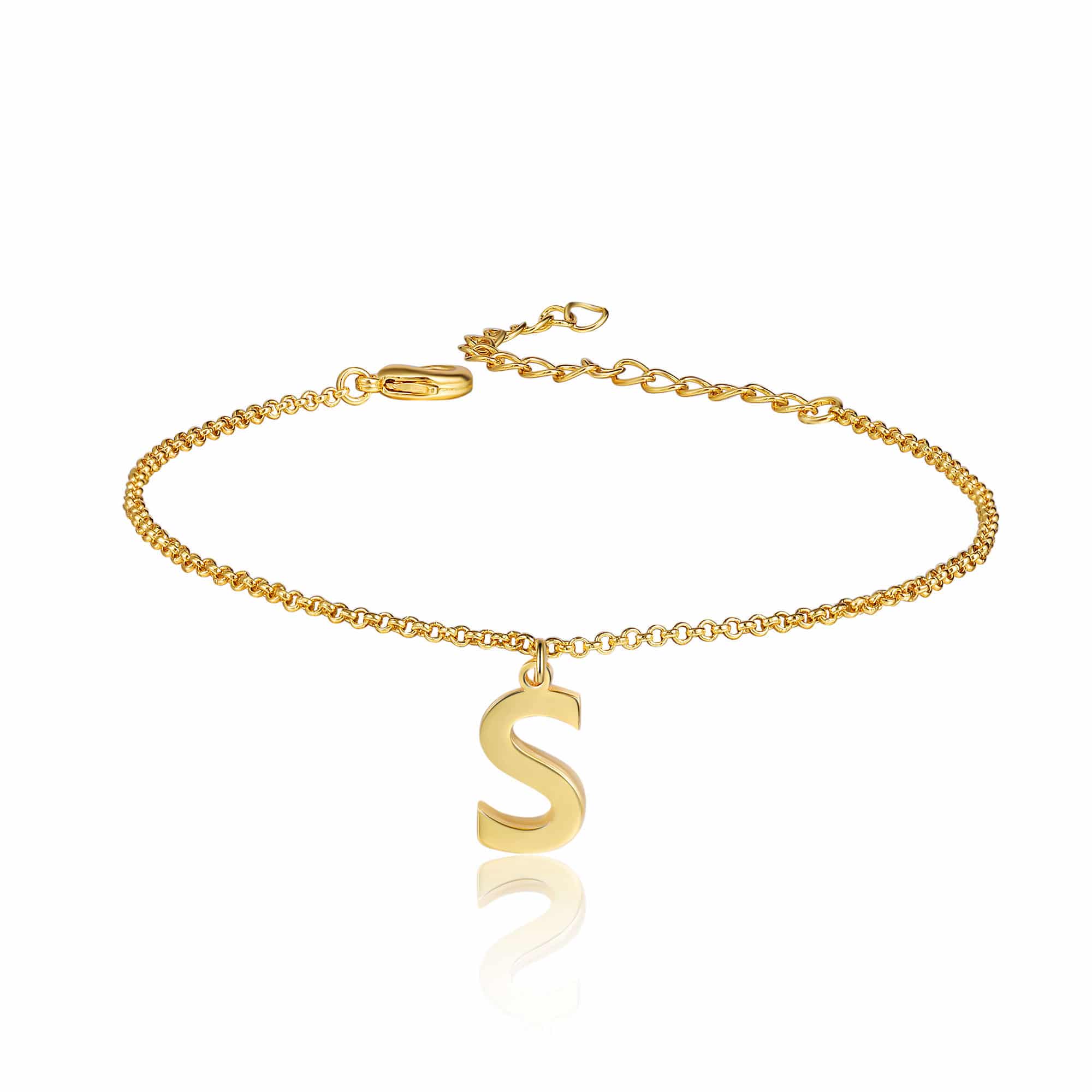 Gold Anklet with Initial