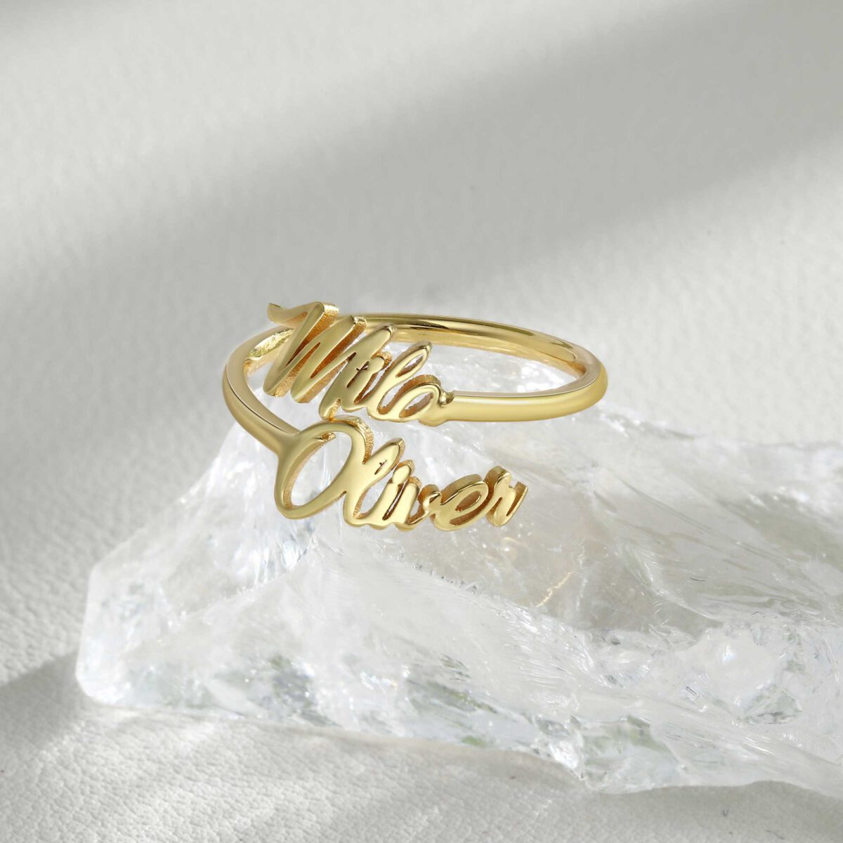 Gold Couple Name Ring