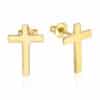 Gold Cross Stud Earrings