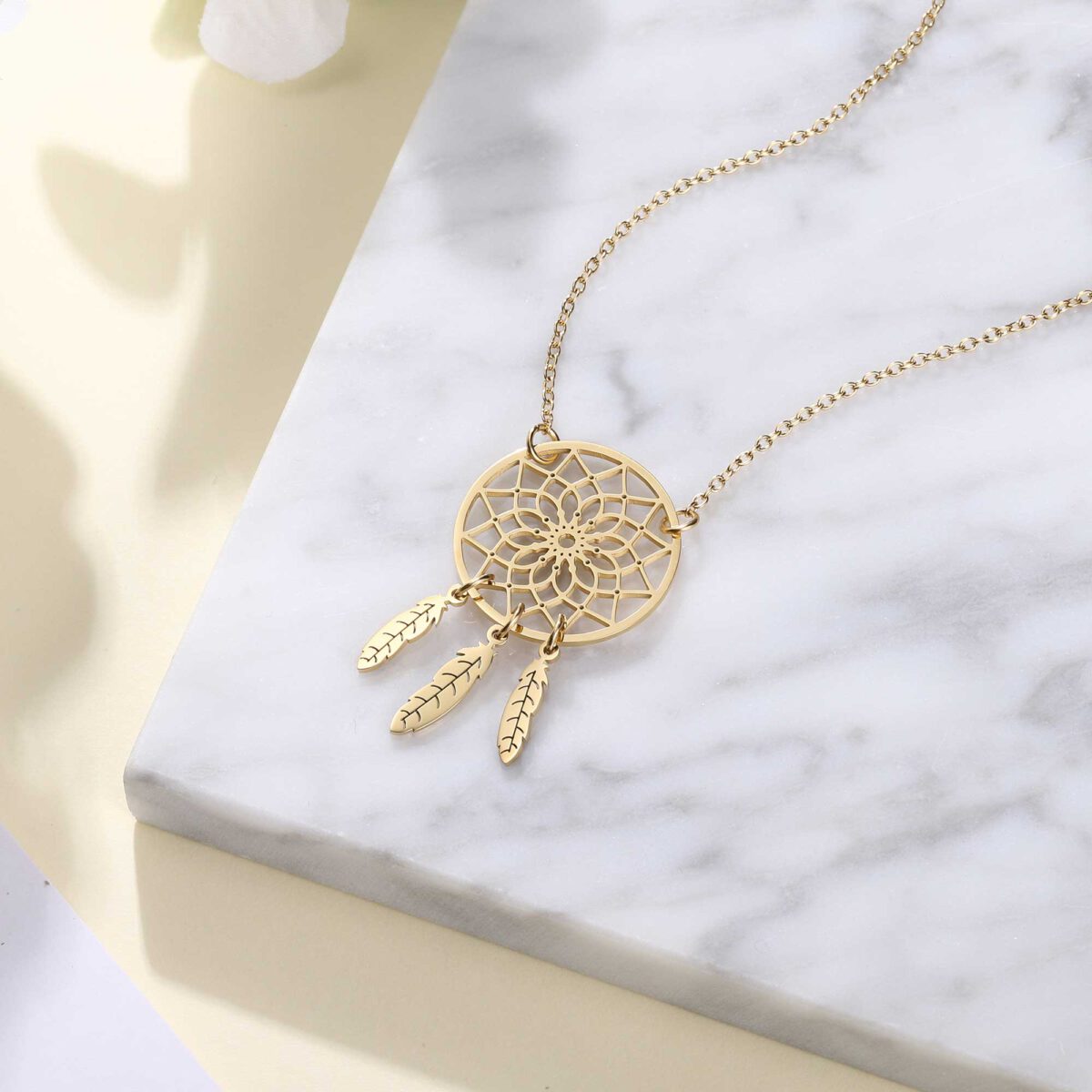 Gold Dream Catcher Necklace