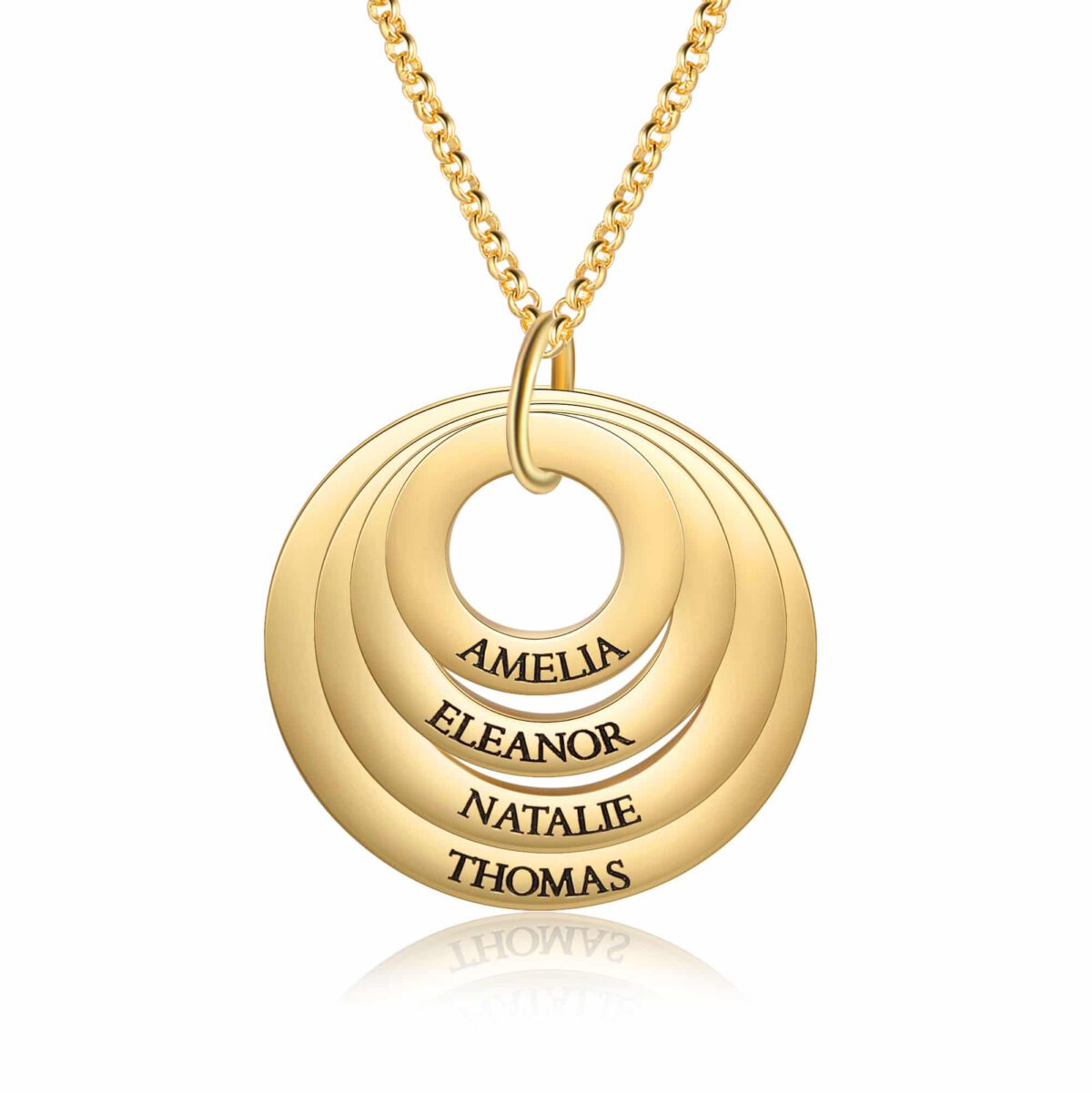 Gold Family Necklace Linked Circle Necklace