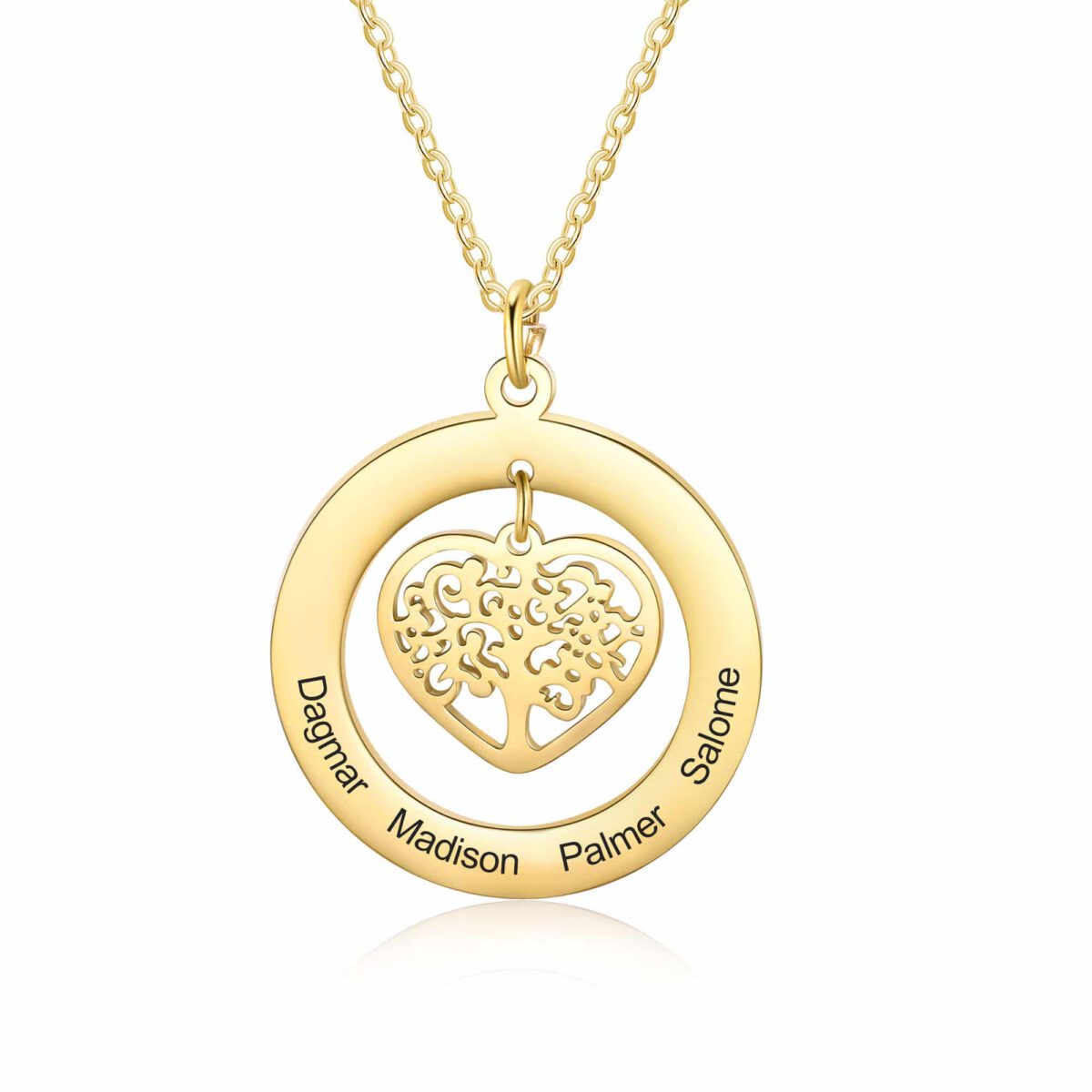 Gold Family Tree Necklace Personalised