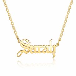 Gold Gothic Name Necklace