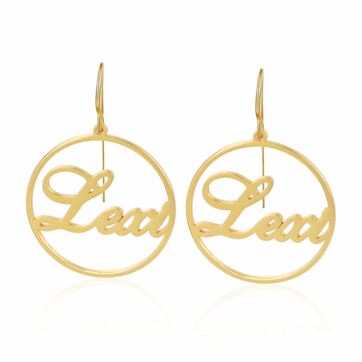 Gold Hoop Name Earrings