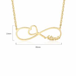 Gold Infinity Name Necklace Size Material