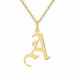 Gold Initial Necklace Gothic