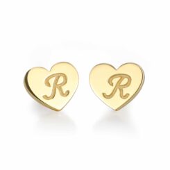 Gold Letter Stud Earrings