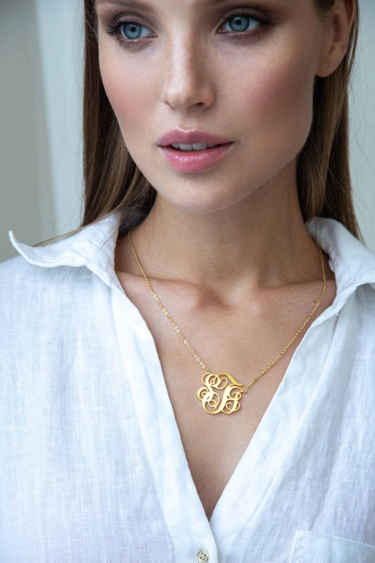 Gold Monogram Necklace