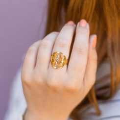 Gold Monogram Ring Personalized