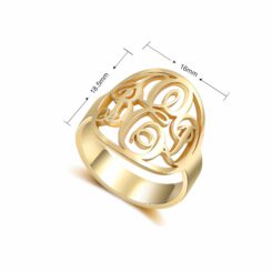 Gold Monogram Ring Size Material