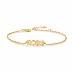 Gold Nameplate Bracelet Curb Chain