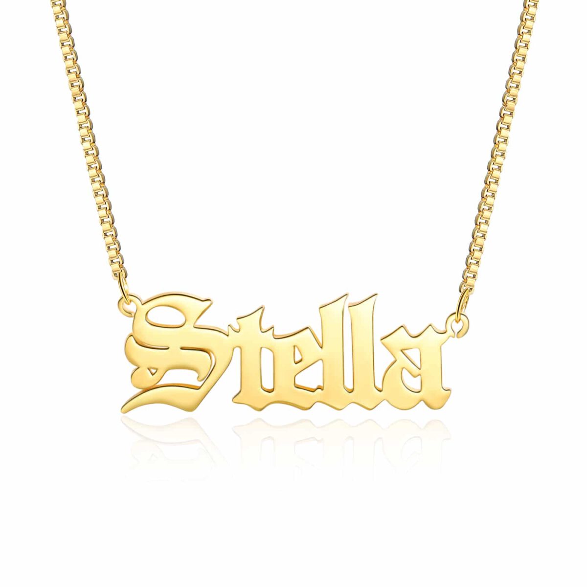 Gold Old English Name Necklace