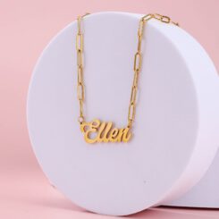 Gold Paper Clip Necklace Necklace