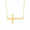 Gold Sideways Cross Necklace