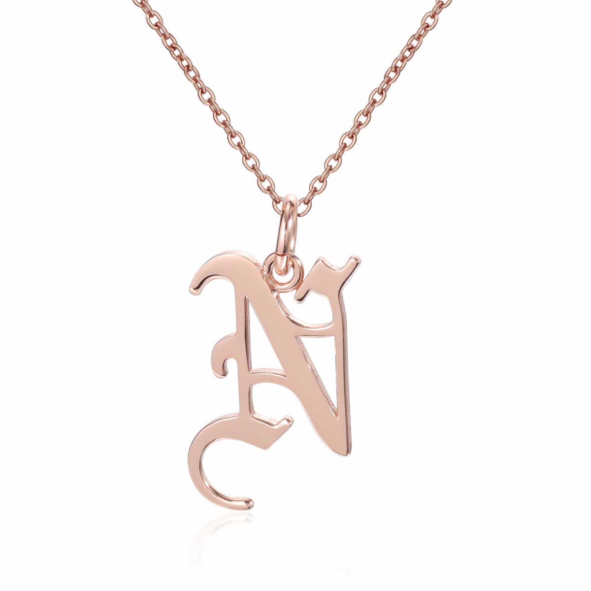 Gothic Font Initial Necklace