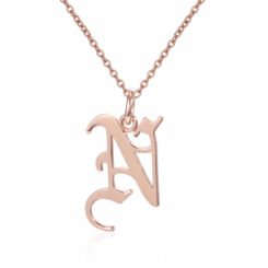 Gothic Font Initial Necklace