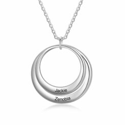 Grandma Necklace With Grandkids Names Silver