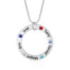 Grandmother Birthstone Jewelry Engraved Names Silver