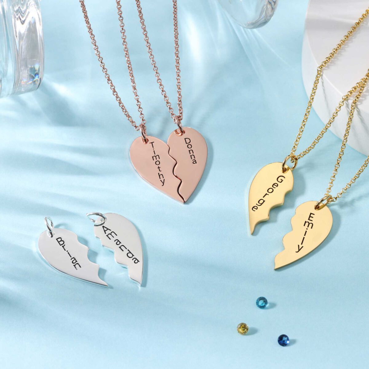 Half And Half Necklaces For Couples