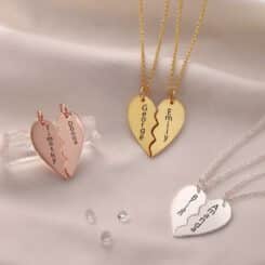 Half Heart Necklace For Couples