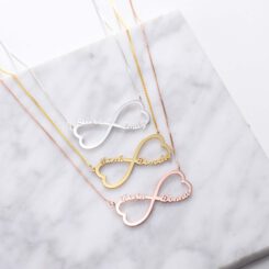 Heart Infinity Necklace for Couple with Two Names