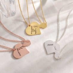 Heart Key Necklace Set