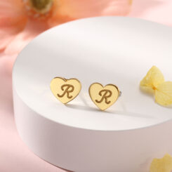 Heart Stud Earrings Gold