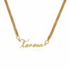 Herringbone Name Necklace Gold