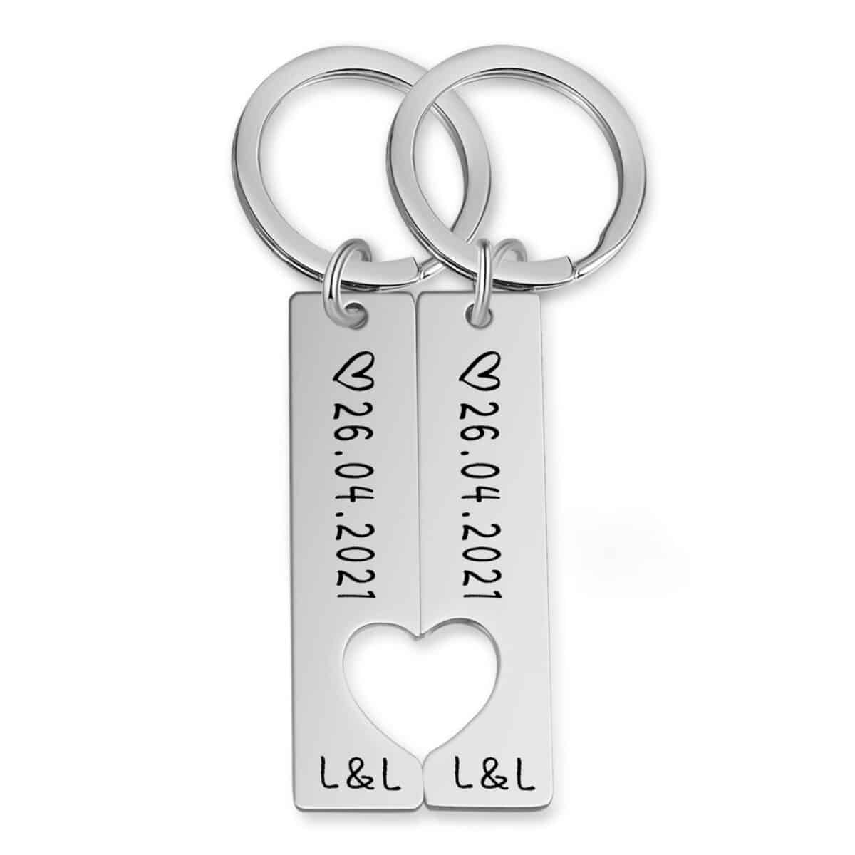 His and Hers Keyrings Silver