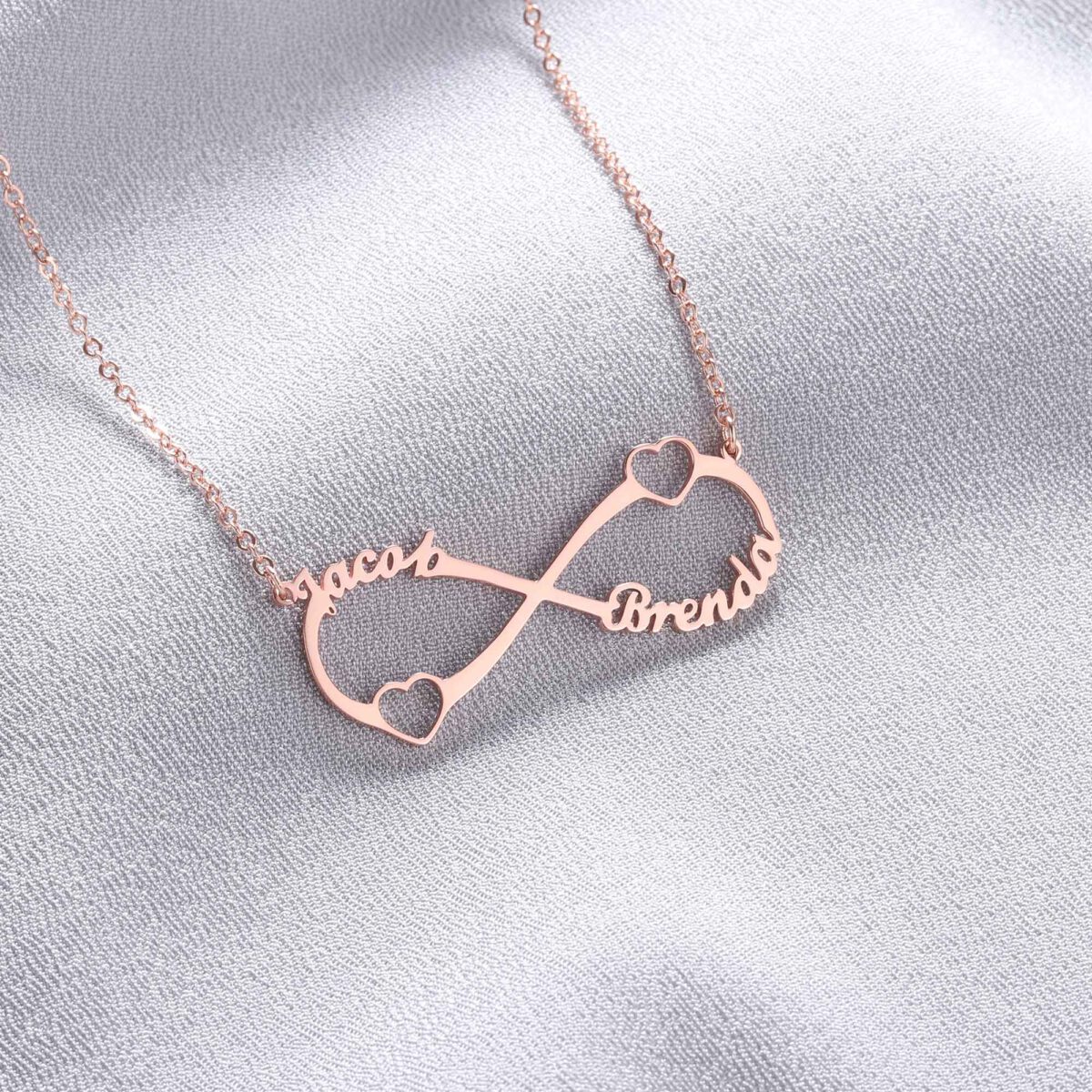 Infinity Sterling Silver Personalized Infinity Symbol Necklace Size Materialseart Necklace Rose Gold