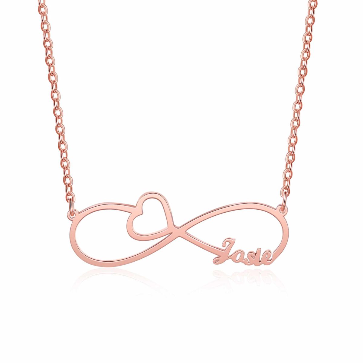 Infinity Necklace With Name Rose Gold