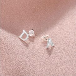 Initial Earrings Silver