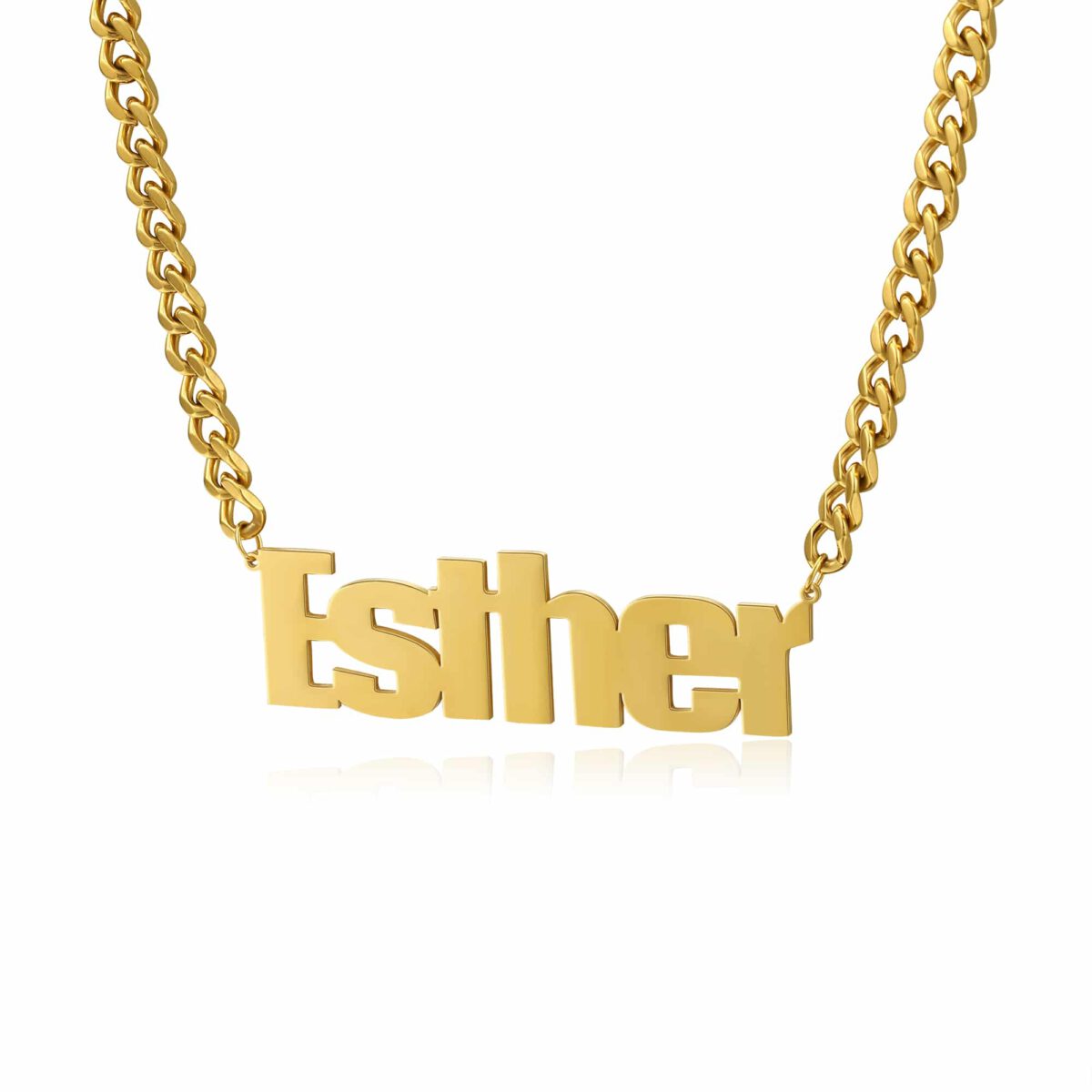 Large Name Necklace Silver