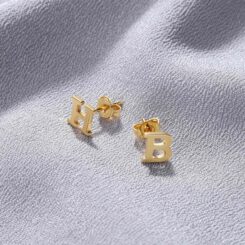 Letter Earrings Gold