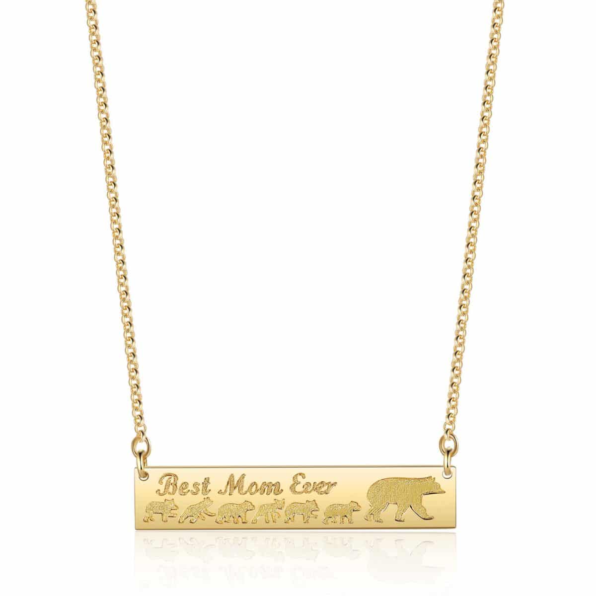 Mama Bear Necklace Gold