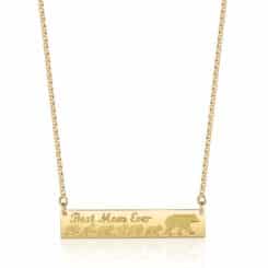 Mama Bear Necklace Gold