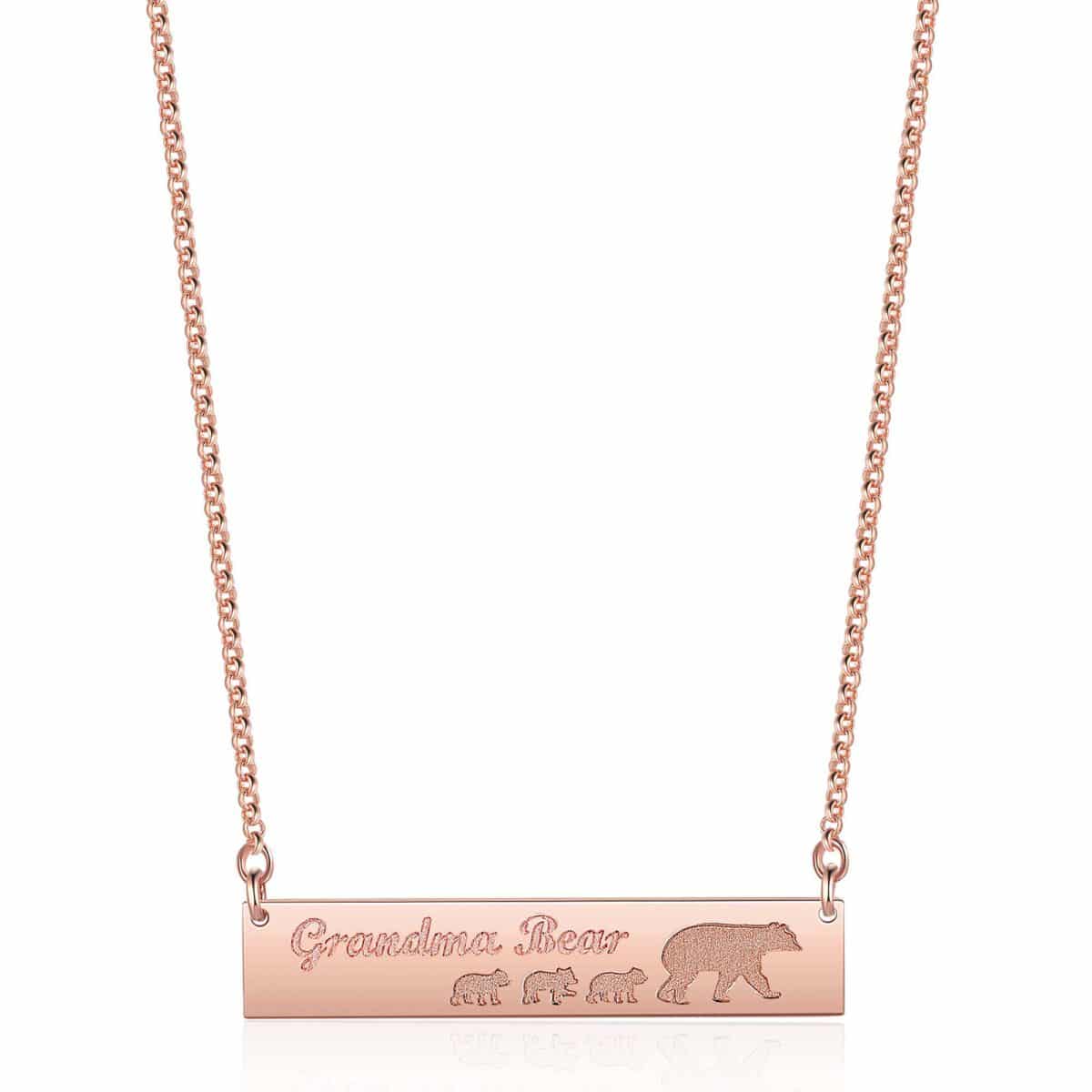 Mama Bear Necklace Rose Gold