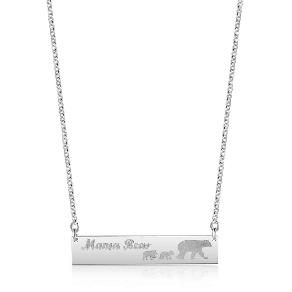 Mama Bear Necklace Silver