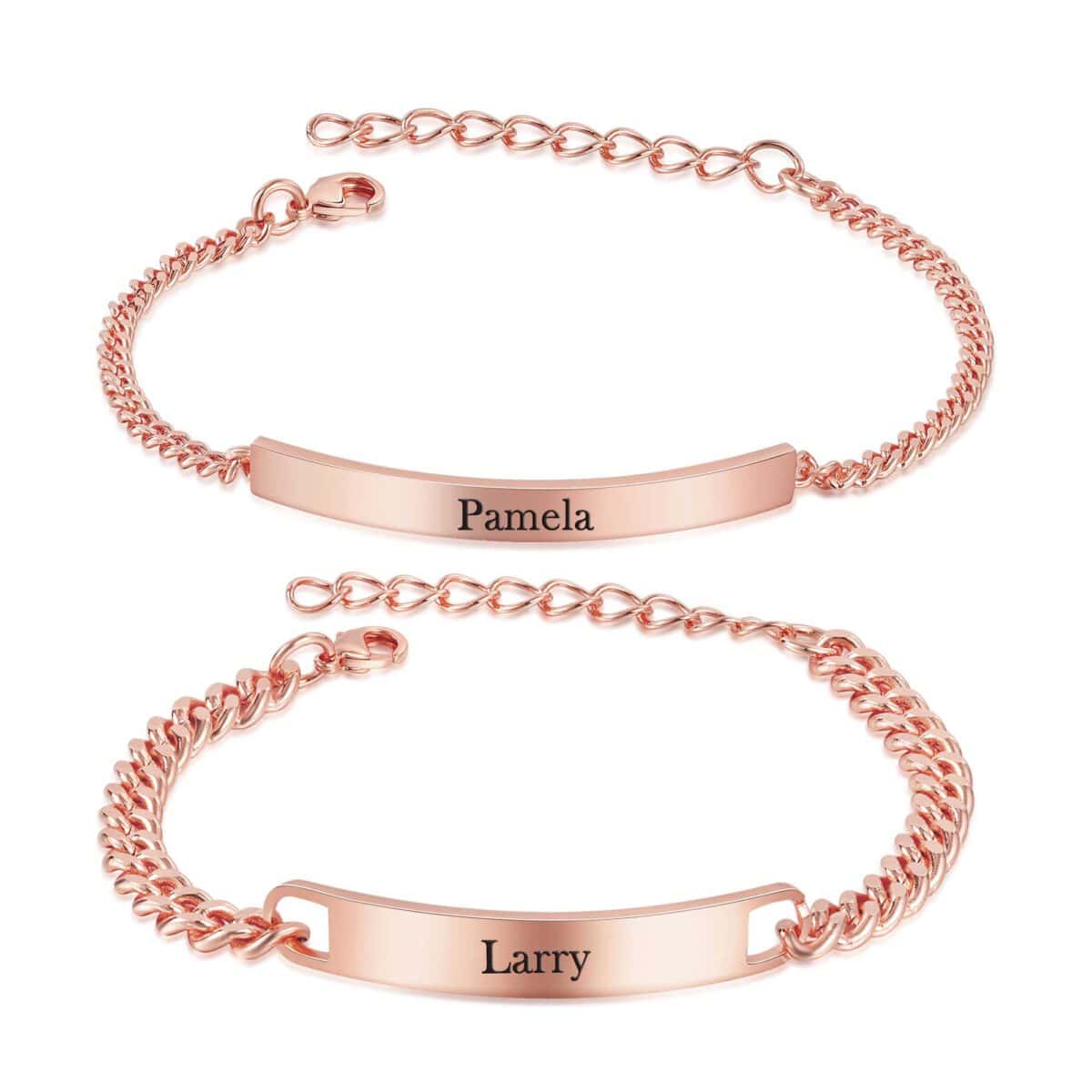 Matching Gold Bracelets for Him and Her Bar Bracelet