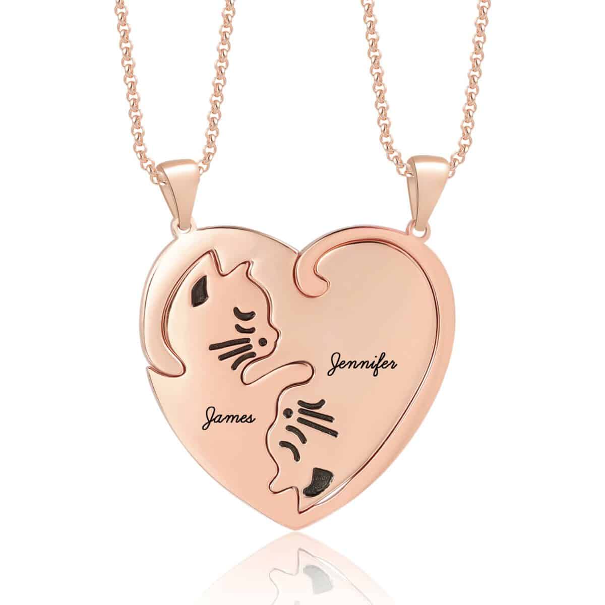 Matching Cat Necklace Rose Gold