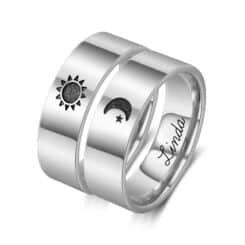 Matching Rings Sun And Moon Silver