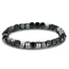 Mens Hematite Bracelet With Names For Dad