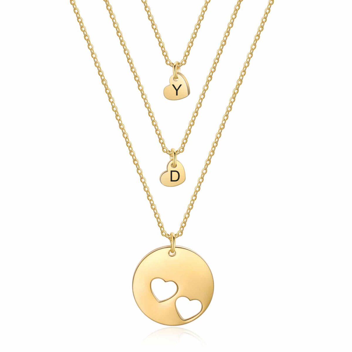 Mom Daughter Jewelry With Kids Names Gold