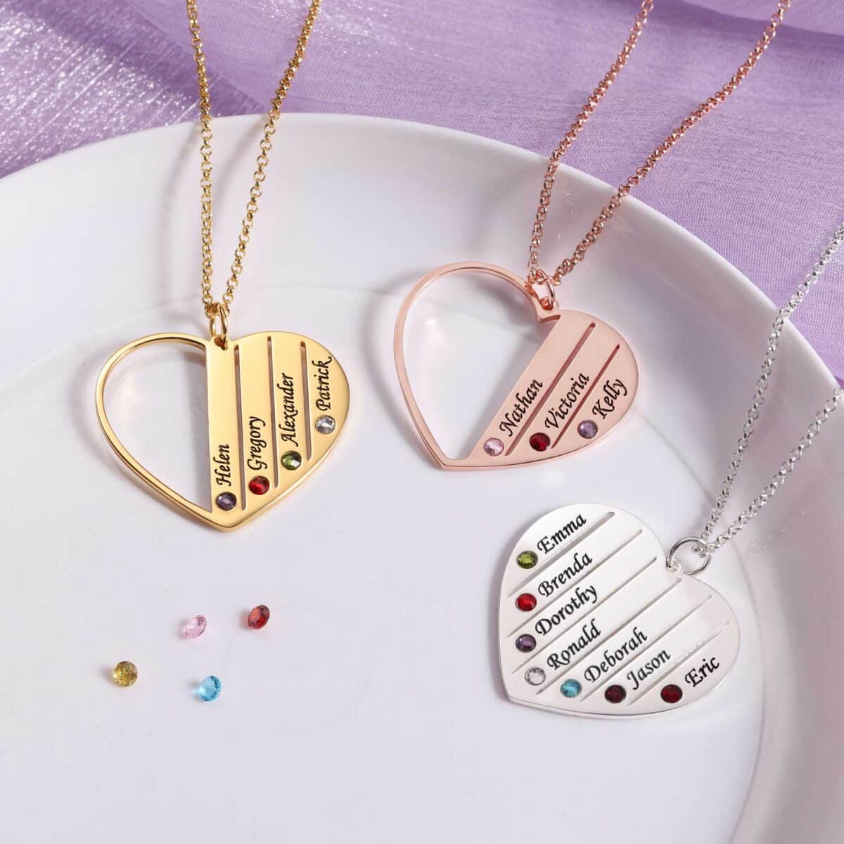 Mom Necklace with Birthstones