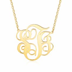 Monogram Necklace Gold Personalized Gift for Her