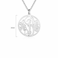 Monogram Necklace Sterling Silver Size Material