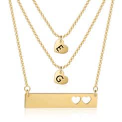 Mother And 2 Daughter Necklace Gold